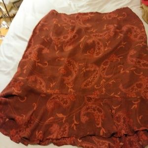 Kate Hill Burnt Orange Ruffled skirt
